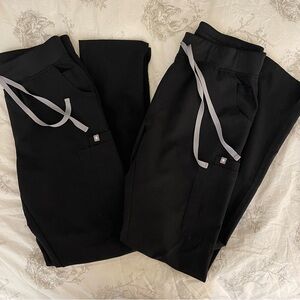 Figs Black Straight Leg Scrub Pants